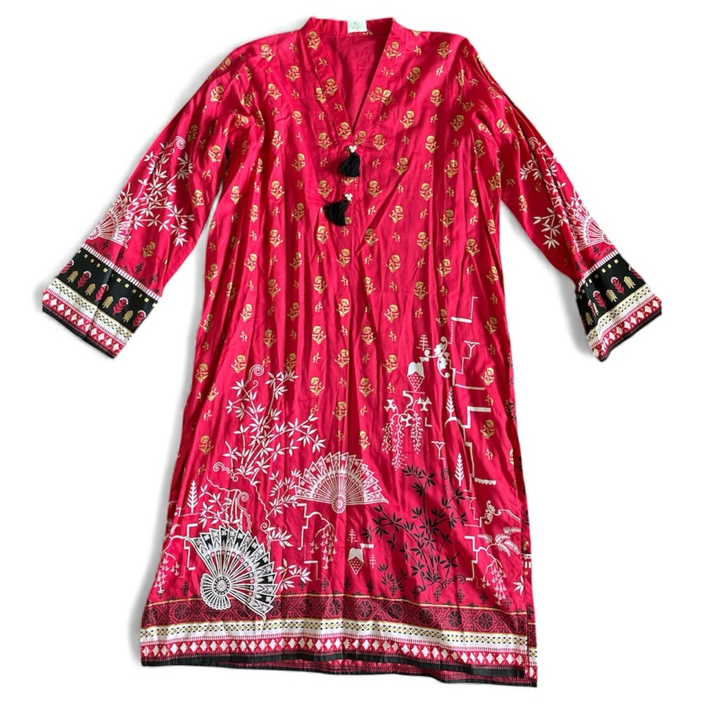 So Kamal Elegant Red Long Sleeve Dress
